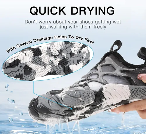Vista 3 de SIPUHK Zapatos de agua para hombre y mujer, de secado rápido, sin cordones, para natación, surf, buceo, playa, piscina, deportes acuáticos, caminar