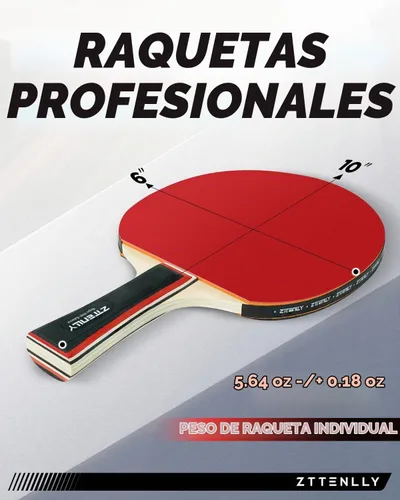 Vista 7 de Ping Pong Paddles with Balls - Better Control & Sticky Inverted Rubber - Table Tennis Paddles Set for Indoor & Outdoor