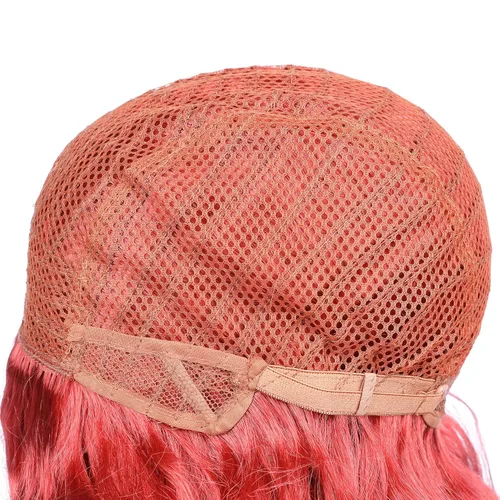 Vista 5 de Onedor HairWiz - Pelucas de cabello sintético rizado y ondulado para mujer, para cosplay (sirena roja (adulto))