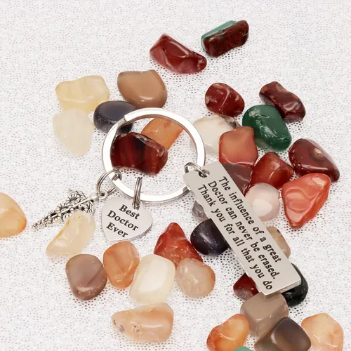 Vista 7 de Kivosliviz Llavero de regalo para hombres, mujeres, médicos, llavero para el día del médico, joyería con dije de Dr