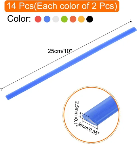 Vista 2 de MECCANIXITY Varillas de soldadura de plástico de 10 pulgadas, tiras de soldadura de HDPE, varillas de soldador para soldador de plástico