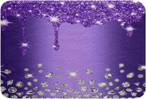 Vista 24 de Feelyou Alfombras de baño con lazo coquette de 16 x 24 pulgadas, tapetes de baño Leopared con lazos para niños, adolescentes y adultos con purpurina