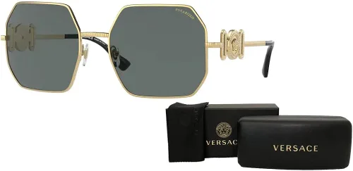 Vista 3 de Versace VE2248 Irregular Sunglasses for Women + BUNDLE with Designer iWear Complimentary Care Kit