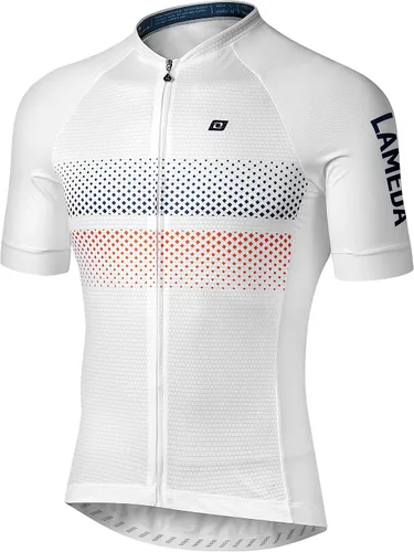 Vista 9 de LAMEDA Camiseta de Ciclismo para Hombres Transpirable Ligera de Manga Corta Elástica Pro para Bicicleta de Carretera Cierre Completo 202verde