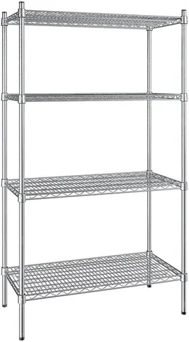 Vista 50 de Kit de 4 estantes de epoxi verde NSF de 21 x 72 pulgadas con postes de 86 pulgadas, estantería de almacenamiento resistente, kit de estantería