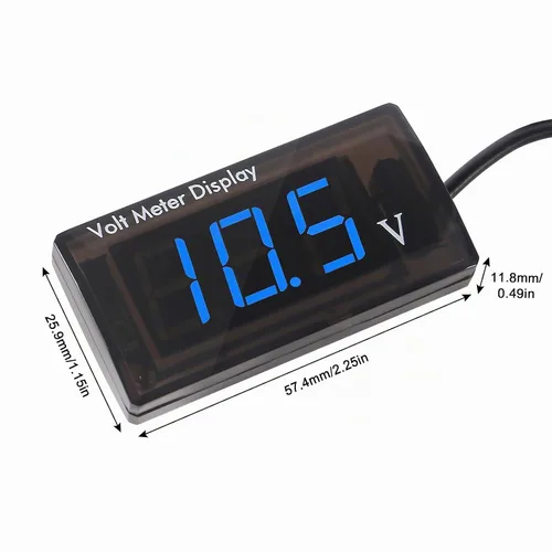 Vista 2 de 2 PCS Voltímetro Digital DC 5-28V para Coche, Medidor de Voltaje 12V, Medidor de Audio para Coche, Pantalla LED, Medidor 12V Impermeable, Medidor