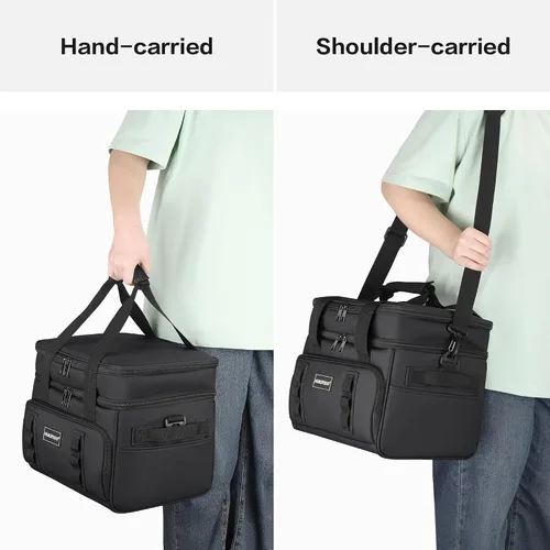 Vista 5 de Hulongo Bolsa Enfriadora Suave Aislada, Enfriadores de Hielo Grandes de Lados Suaves para Playa, Plegable y Portátil