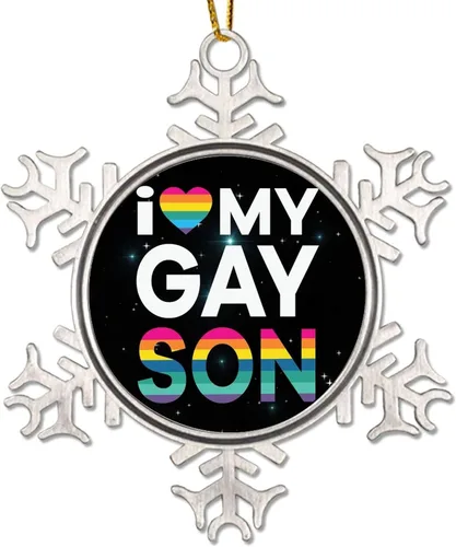 Vista 13 de Adornos de decoración de árbol LGBT Pride United by Love Adornos para árbol de Navidad gay, igualdad de género, orgullo arcoíris LGBTQ, Mes