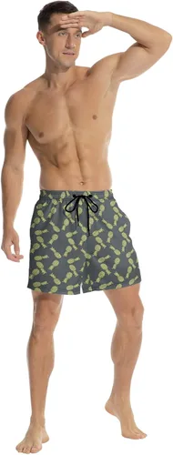 Vista 5 de Traje de baño de secado rápido con forro de malla y bolsillos laterales para hombre