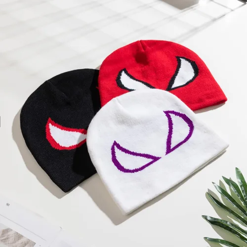Vista 3 de gothapy Y2K - Gorros de punto de acrílico gótico con diseño de Spider Miles Gwen Peter para mujeres y hombres