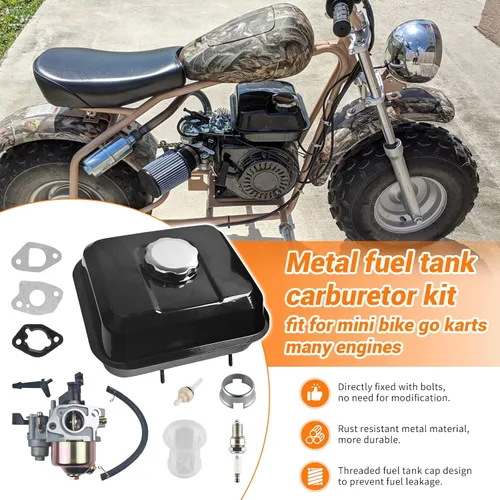 Vista 6 de Kit de tanque de combustible de gas con carburador compatible con Predator 212cc 196cc 6.5hp para Honda GX160 GX200 para Coleman CT200U BT200X KT196