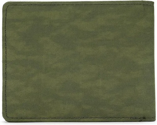 Vista 6 de Lanyani Carteras RFID Bifold Simple, Verde oliva, Casual