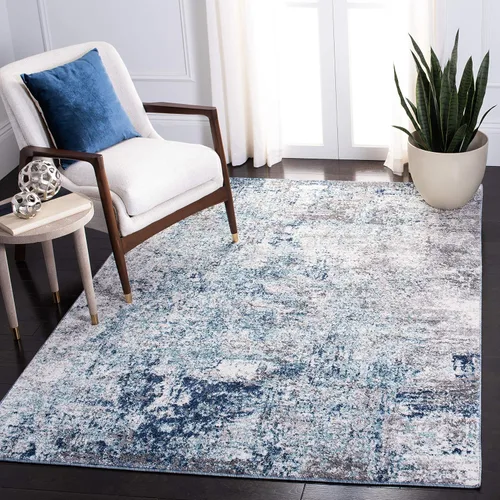 Vista 13 de SAFAVIEH Aston Collection - Alfombra decorativa, 2 x 4 pies, marfil y gris, diseño abstracto moderno, no desprende pelusa y de fácil cuidado, ideal