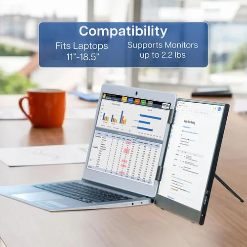 Vista 9 de VIVO Soporte de monitor portátil para extensor de pantalla de laptop, se adapta a portátiles de hasta 18.5 pulgadas, negro, STAND-PM01A