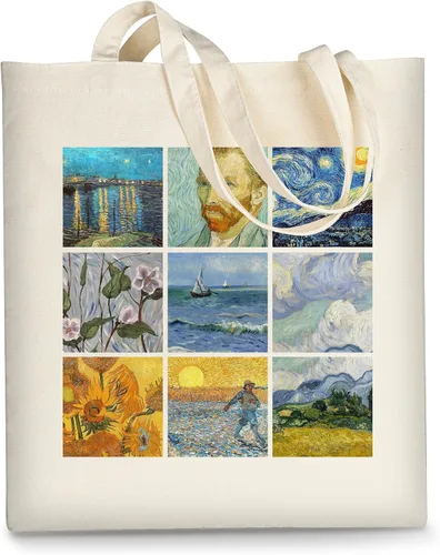 Vista 11 de AUSVKAI Bolsa Tote de Lona para Mujer, Estética Bonita Comestibles Comestibles Reutilizable de Algodón Bolsa de Regalo para Compras Playa Regalos