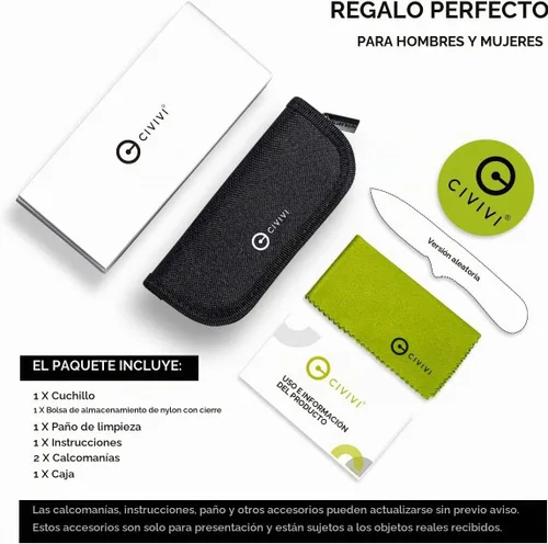 Vista 6 de CIVIVI Elementum II - Navaja de bolsillo plegable, hoja de acero Nitro-V de 2.96 pulgadas, mango G10, cuchillo utilitario con clip de bolsillo Negro