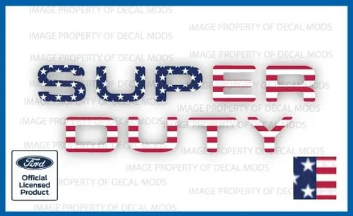 Vista 7 de 2008-2016 Insertos de letras para portón trasero (calcomanías delgadas) de reemplazo para Ford F250 F350 F450 Super Duty (2008-2016) Bandera