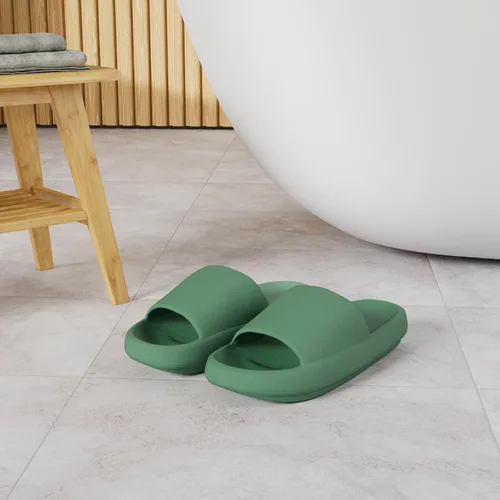 Vista 2 de welltree Sandalias antideslizantes para mujeres y hombres, sandalias antideslizantes para baño y ducha, suela gruesa suave para interiores