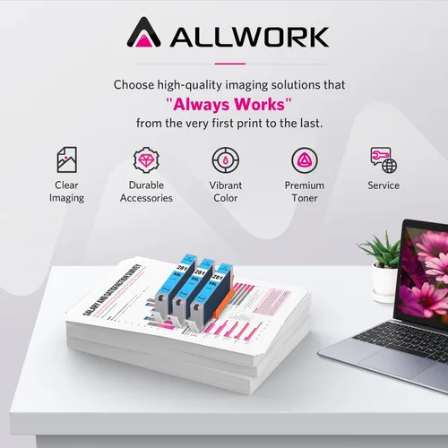 Vista 5 de ALLWORK CLI-281XXL Compatible con cartuchos de tinta Canon 281 TR8620a CLI-281XXL CLI-281 XXL para usar con TR8620 TS7520 TS9520 TS9521C TR8520 Cian