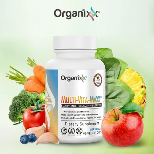 Vista 3 de Organixx Colágenos de origen limpio (20 porciones) y paquete Multi-Vita-Maxx (90 cápsulas), proteína con vitamina C y zinc más multivitamínico