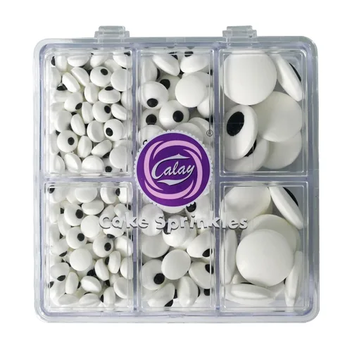 Vista 22 de Sentovac Ojos de caramelo comestibles de 1 cm, espolvoreados de azúcar para galletas, pasteles, cupcakes, decoraciones de ojos pequeños de caramelo