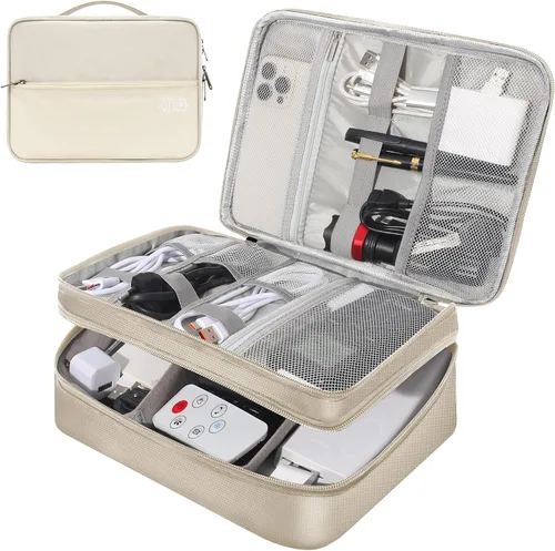 Vista 13 de CILLA Organizador de Electrónica para Viajes, Estuche Organizador de Cables de Viaje, Bolsa Compacta de Accesorios Electrónicos para Cable, Cordón