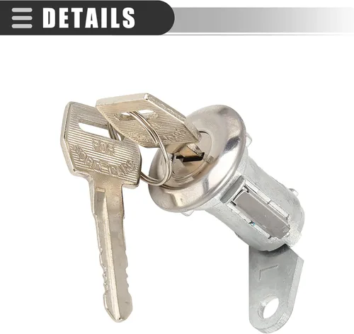 Vista 5 de Motoforti Cilindro de cerradura de puerta, cilindro de cerradura de puerta, kit de reparación, para Ford F-100 1980-1983, metal, tono plateado