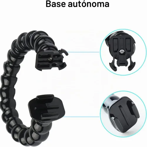 Vista 3 de FiTSTILL Soporte de abrazadera flexible de mandíbulas con cuello de cisne ajustable, 19 secciones para cámaras de acción Go Pro Hero