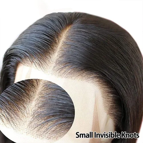 Vista 5 de Barato brasileño recto 100% cabello humano cierre HD transparente encaje frontal pre arrancado con pelo de bebé 13x4 oreja a oreja cierre frontal