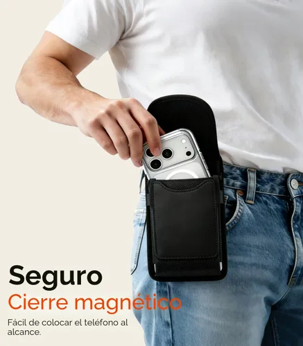 Vista 6 de Funda para teléfono compatible con iPhone SE 2020/2022, 8, 7, 6, 13/12 Mini, Galaxy S10E, Soporte para cinturón de teléfono con tarjetero y cierre