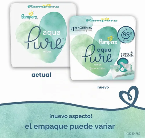 Vista 9 de pampers toallitas para bebé Aqua Pure 56 ct ANTIGUO