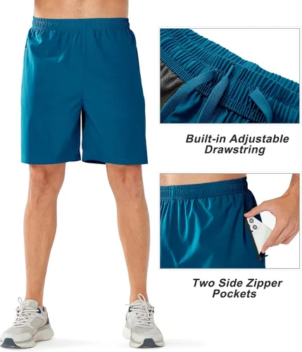 Vista 4 de NORTHYARD Pantalones cortos deportivos para correr para hombre, de secado rápido, ligeros, deportivos, gimnasio, baloncesto, senderismo