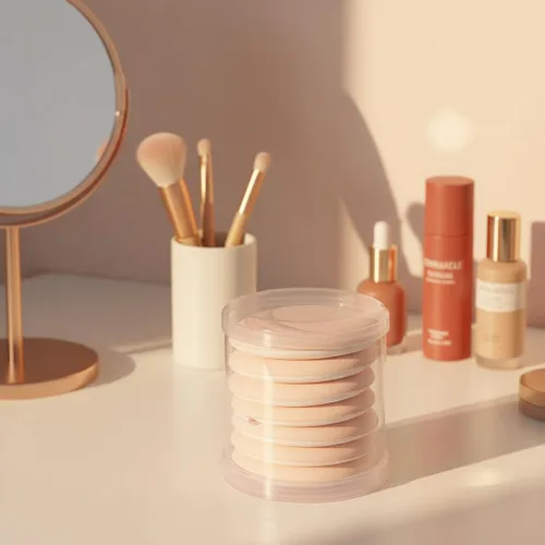 Vista 7 de 1 juego de 7 piezas de cojín de aire multifuncional, esponja de huevo para maquillaje en seco y húmedo, reutilizable, base de crema BB crema