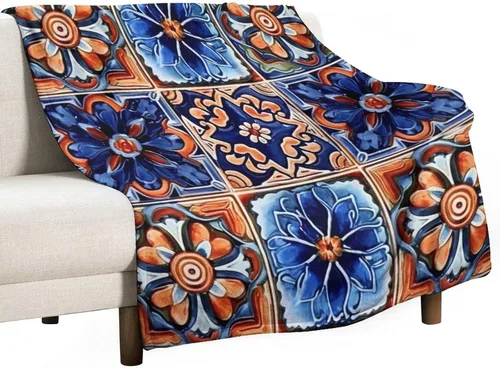 Vista 27 de Manta bohemia mexicana retro a rayas multicolor, manta bohemia étnica cálida de 30 x 40 pulgadas, suave manta de felpa mullida y acogedora manta
