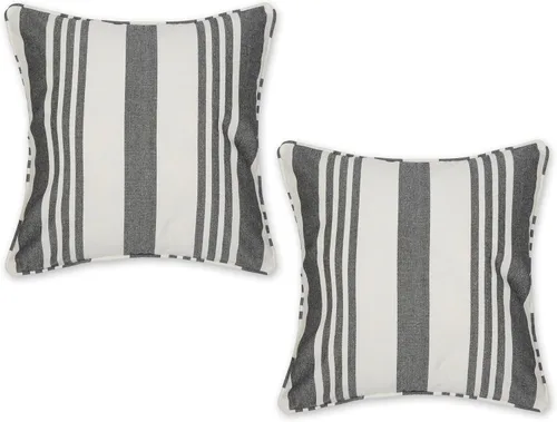 Vista 28 de DII Colección de fundas de almohada, algodón reciclado, cremallera oculta, 18x18, Dobby Plus, blanco roto, 2 piezas