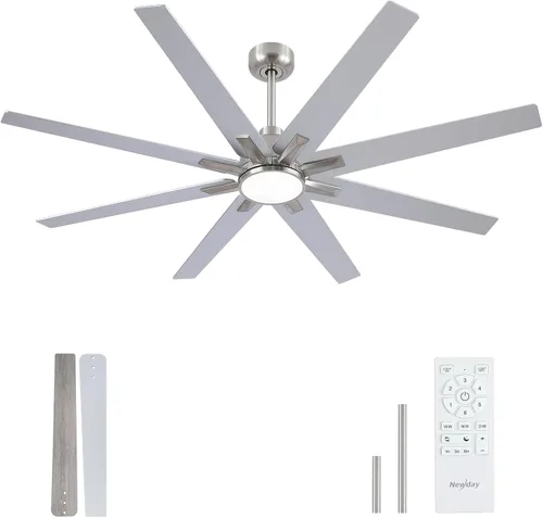 Vista 14 de Newday Ventiladores de techo de 48 pulgadas con control remoto de luces para dormitorio, sala de estar, cocina, oficina, interiores o exteriores