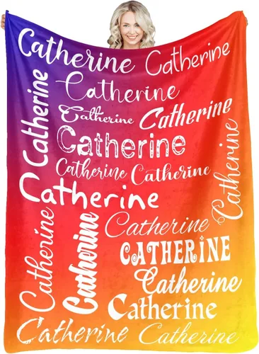 Vista 21 de Manta personalizada con nombre, manta personalizada de franela para niños, mujeres, hombres, Navidad, cumpleaños, madre, padre, día de San Valentín