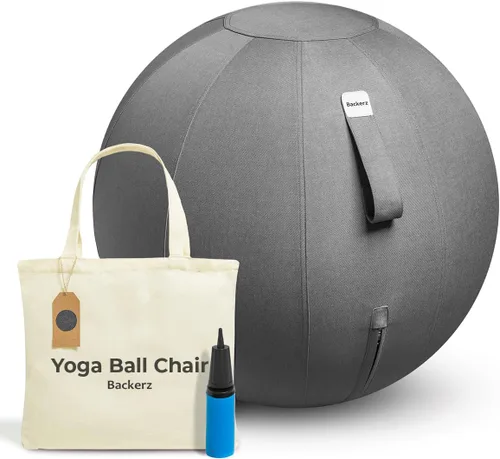 Vista 13 de Backerz Balance Ball Chair for Office & Home - Ergonomic Exercise Ball for Posture & Back Pain Relief, Yoga Ball Chair - Sitting Ball with Washable
