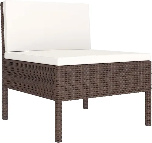 Vista 4 de 3-Piece Modular Outdoor PE Rattan Garden Sofa Set, Brown