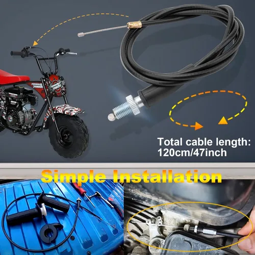 Vista 3 de Empuñaduras y cable del acelerador para ATV Quad Pit / Dirt Bike Baja Mini Bike Mb165 Mb200 196cc 200cc Doodlebug Bike Compatible con barra de 22mm
