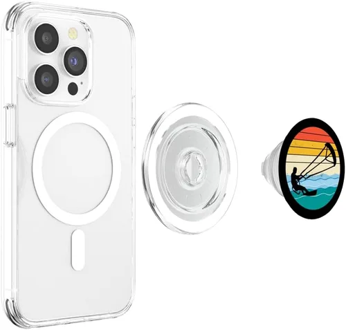 Vista 4 de Kitesurfer Beach Hobby PopSockets MagSafe PopGrip para iPhone
