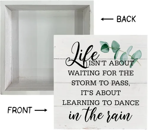 Vista 3 de Letreros de madera inspiradores, caja de madera, decoración de escritorio, letrero positivo para decoración del hogar, regalo de motivo, Life isn't