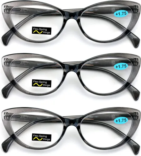 Vista 7 de 3 pares de gafas de lectura para mujer, diseño floral, translúcido, transparente, transparente, para lectura