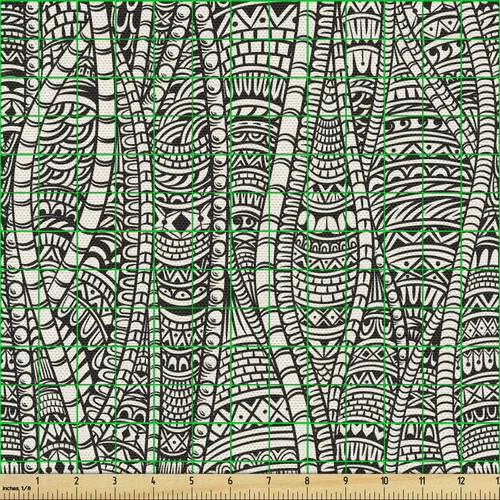 Vista 2 de Ambesonne - Tela multicolor impresa digital por The Yard Negro topo