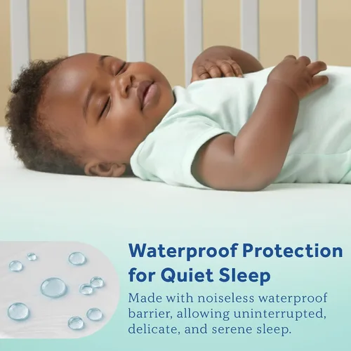 Vista 10 de Sealy Baby SafetyCase Protector de colchón impermeable transpirable para cuna, funda de cama infantil, funda de cama con cremallera, sin ruido