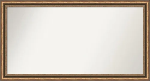 Vista 183 de Amanti Art Espejo de baño de bronce para sobre fregadero, 24 x 24 pulgadas, espejo de tocador cuadrado estrecho de bronce Manhattan, marco de madera