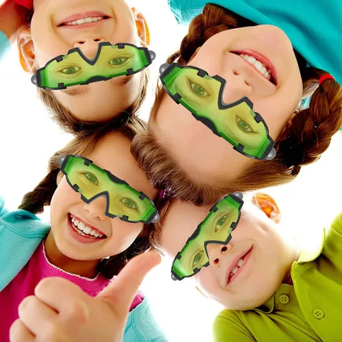 Vista 7 de AGM Antiparras de visión nocturna de 25 pies ajustables con luces desplegables, lentes verdes, gran juguete para niños