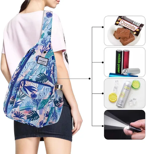 Vista 5 de HAWEE Mochila bandolera para mujer, anti-agua, ajustable inclinado