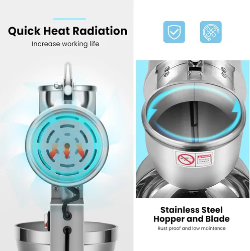 Vista 5 de VIVOHOME Picador de hielo eléctrico de doble cuchilla, máquina para hacer conos de nieve, de 440 libras/hora, color plateado, para uso doméstico