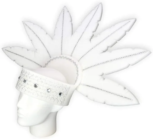 Vista 47 de Foam Party Hats: Feathers Princess Crown – Handmade Fancy Feather Crown for Weddings, Parties & Costumes